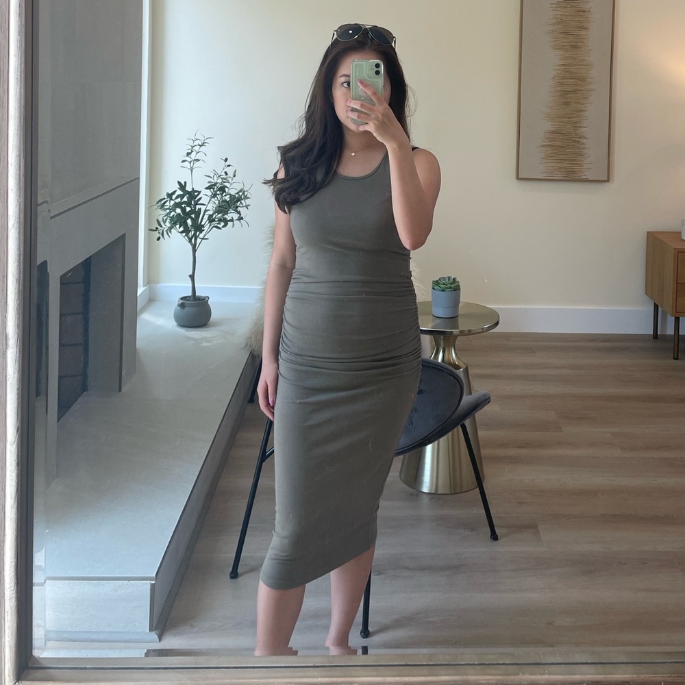 Michael Stars Midi Dress in Olive Moss